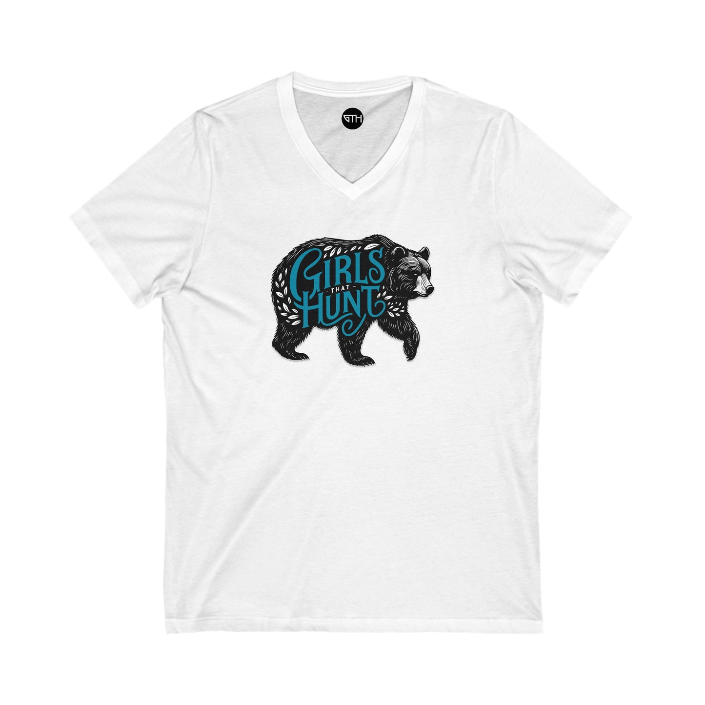 Girls That Hunt Black Bear Short Sleeve V-Neck Tee