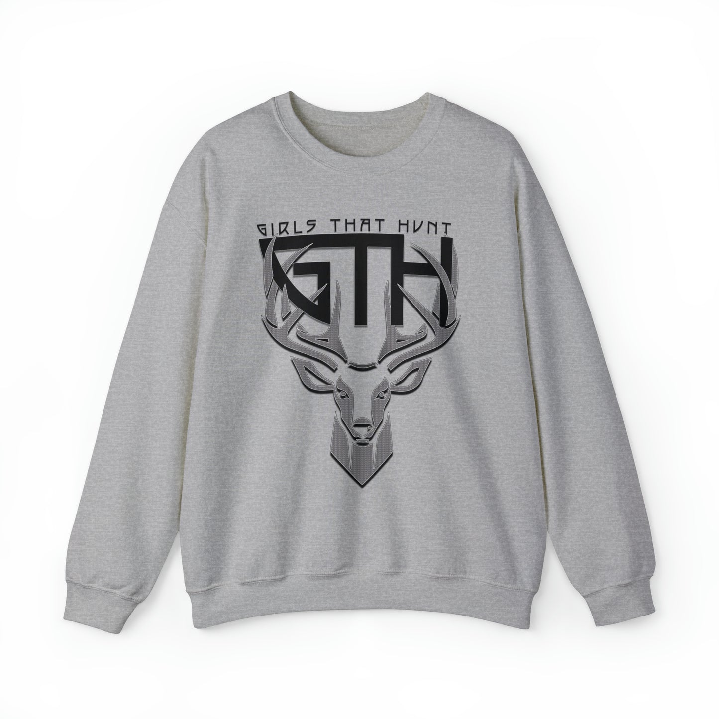 GTH Buck Logo Crewneck Sweatshirt" highlighting the GTH lettering and buck design