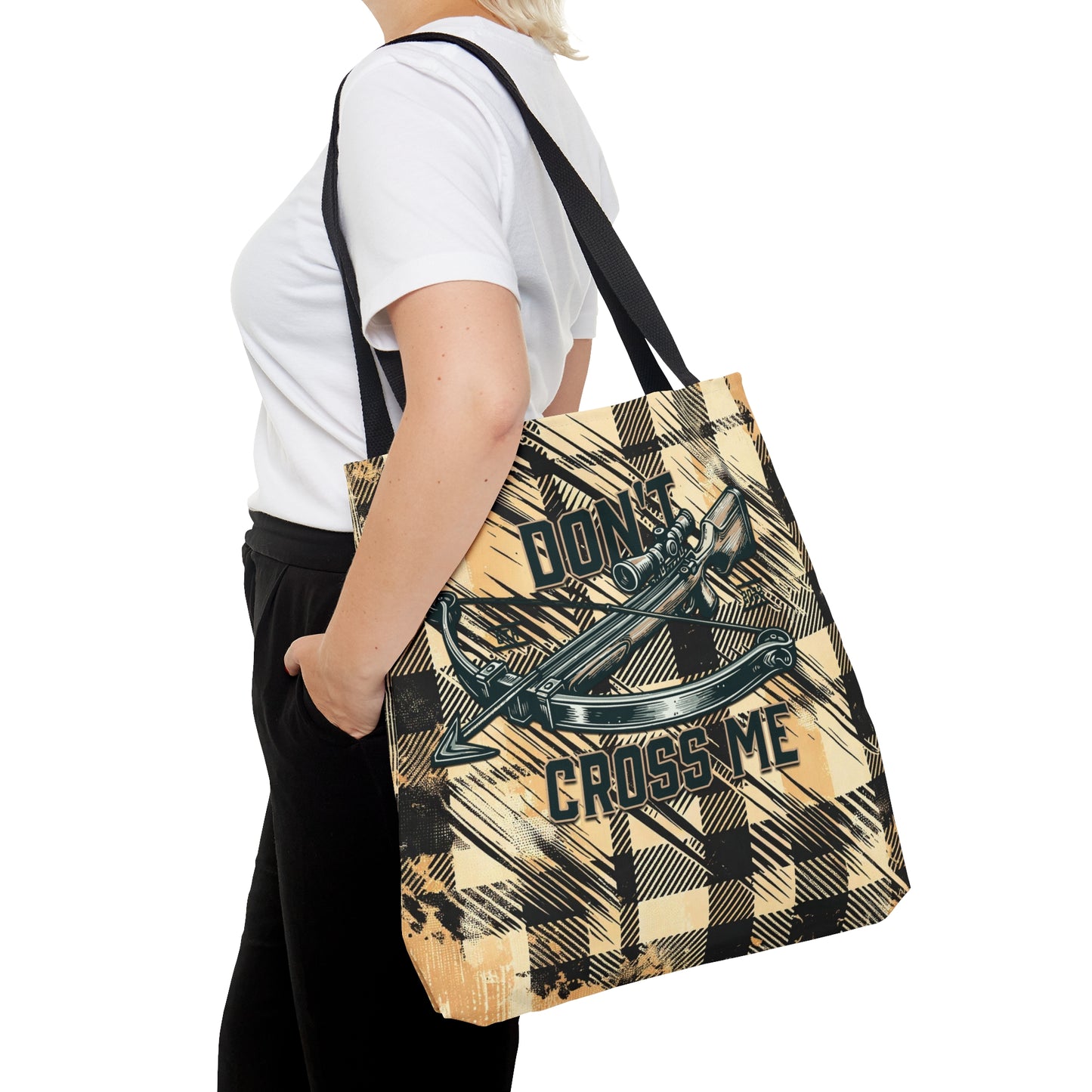 Don't Cross Me Sand Flannel Tote Bag