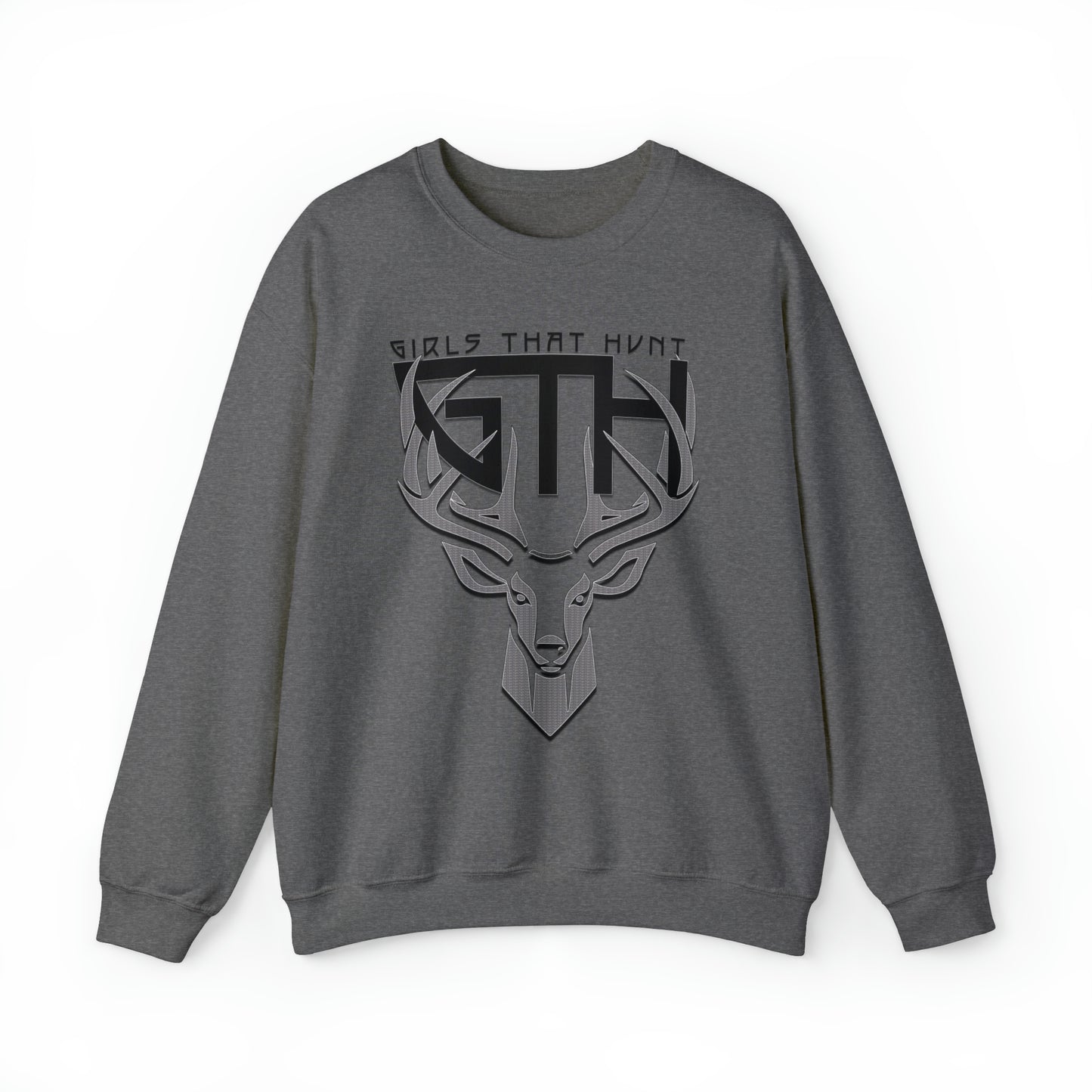 GTH Buck Logo Crewneck Sweatshirt" highlighting the GTH lettering and buck design