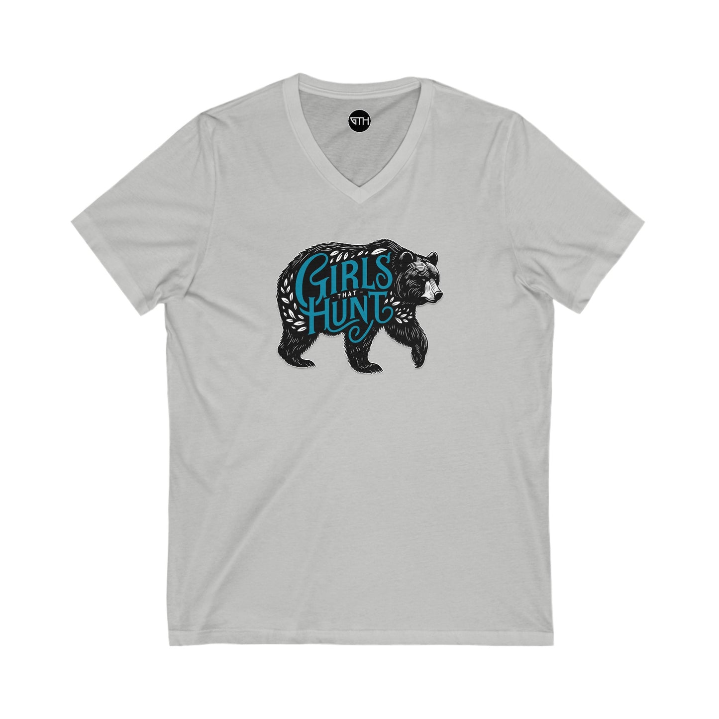 Girls That Hunt Black Bear Short Sleeve V-Neck Tee