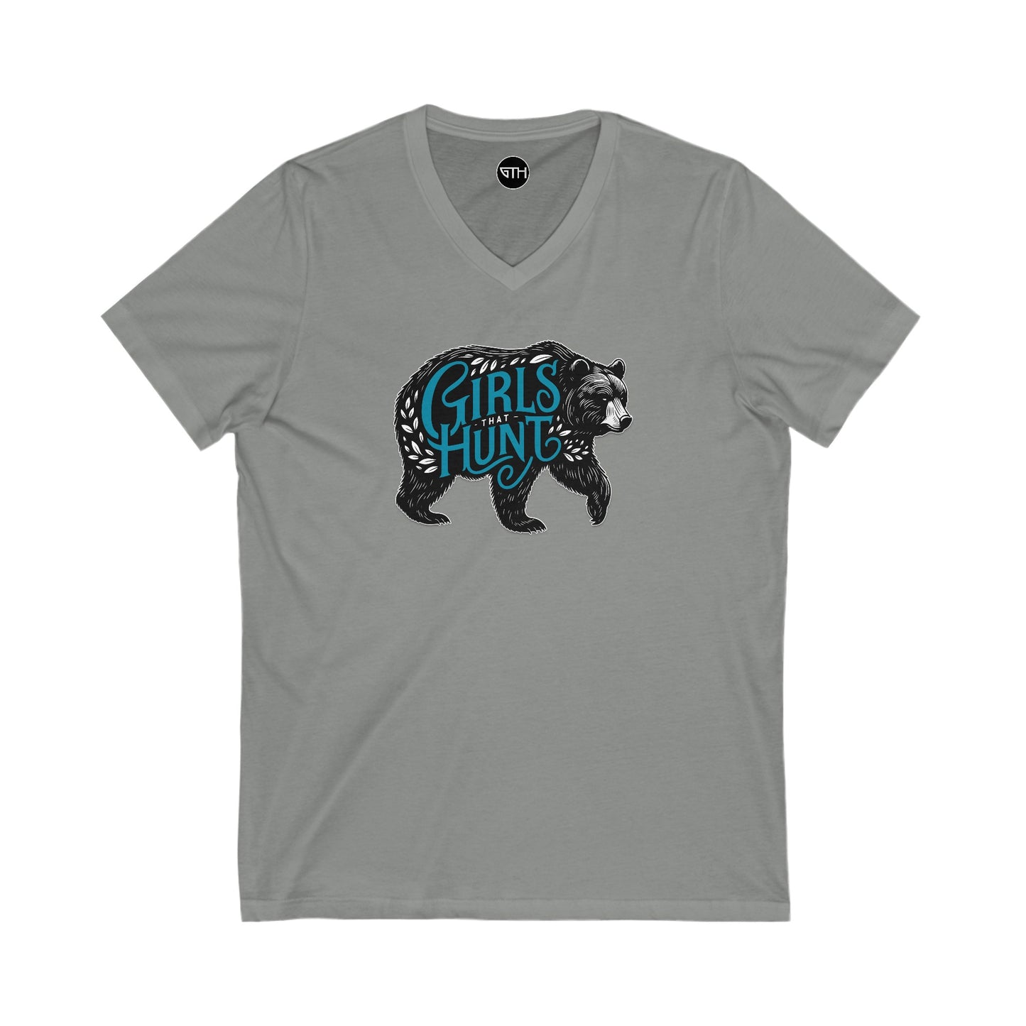 Girls That Hunt Black Bear Short Sleeve V-Neck Tee