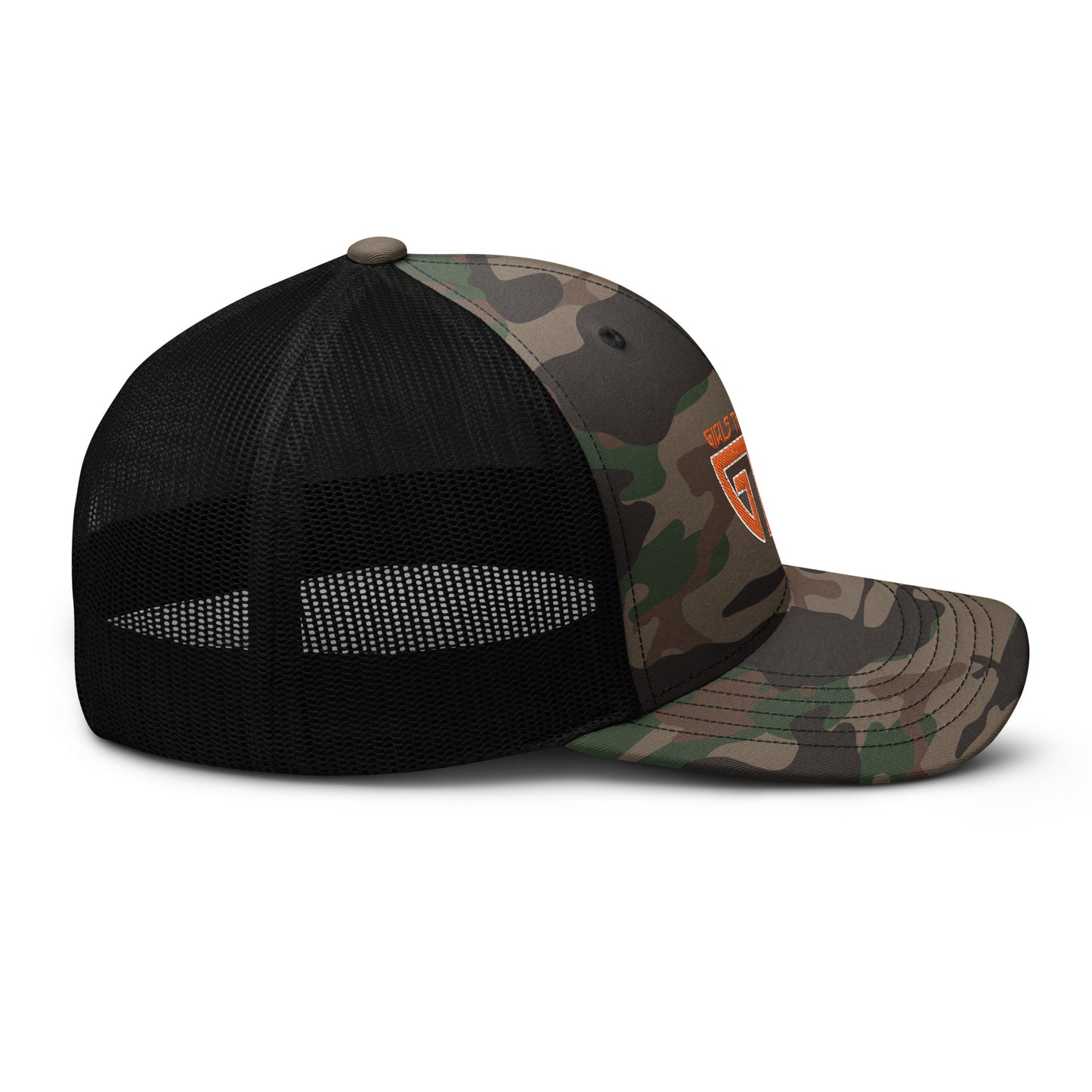 GTH/Orange Camouflage trucker hat