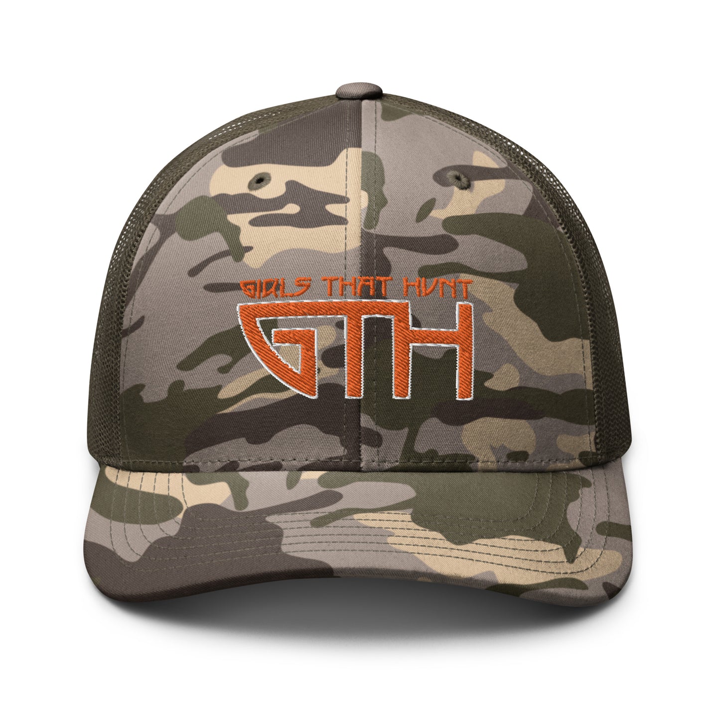 GTH/Orange Camouflage trucker hat