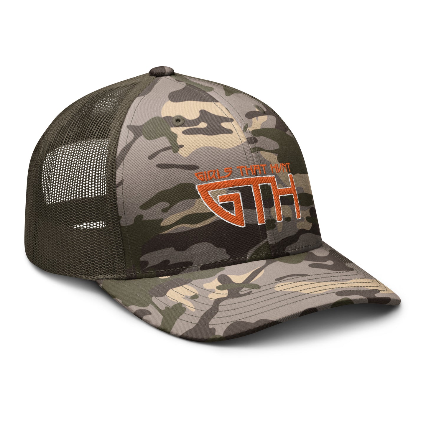 GTH/Orange Camouflage trucker hat