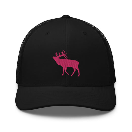 Pink Elk Retro Trucker Hat