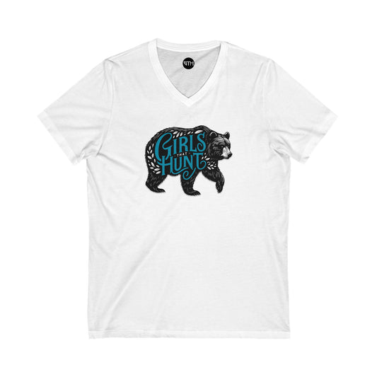 Girls That Hunt Black Bear Short Sleeve V-Neck Tee