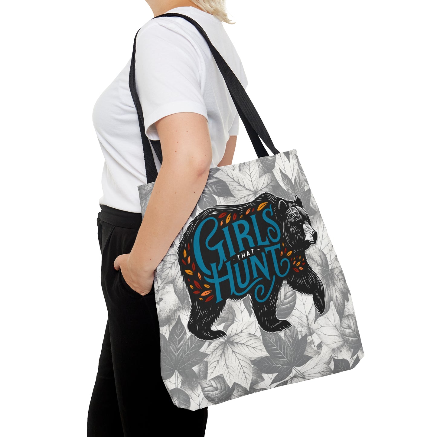 Girls That Hunt Autumn Black Bear Tote Bag
