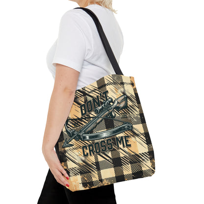 Don't Cross Me Sand Flannel Tote Bag