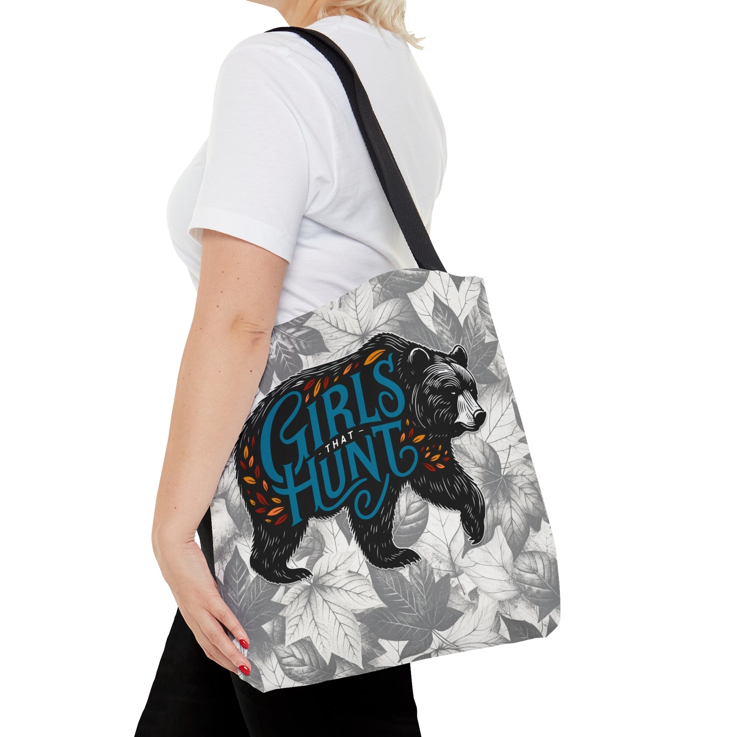 Girls That Hunt Autumn Black Bear Tote Bag