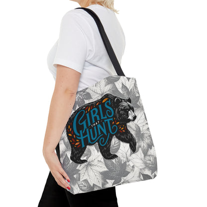 Girls That Hunt Autumn Black Bear Tote Bag