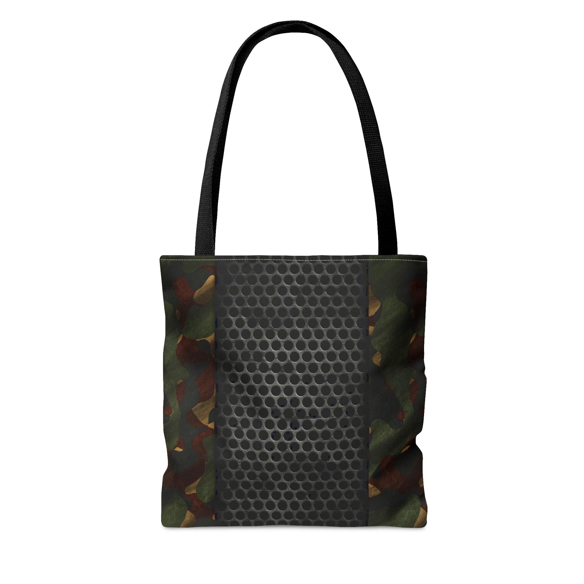Girls That Hunt Camo Metal Tote Bag - Highlighting gun metal accents and camo print
