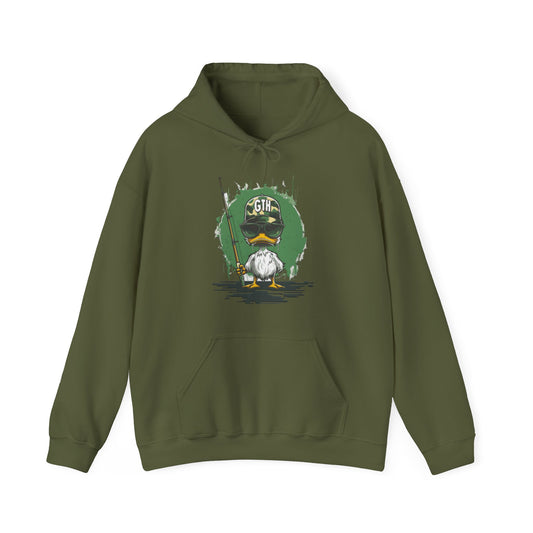 Commander Duck Graphic Hoodie - Casual Yet Bold Pullover for Nature Lovers