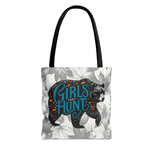 Girls That Hunt Autumn Black Bear Tote Bag