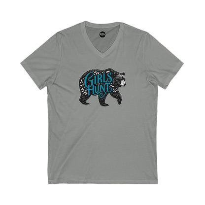 Girls That Hunt Black Bear Short Sleeve V-Neck Tee