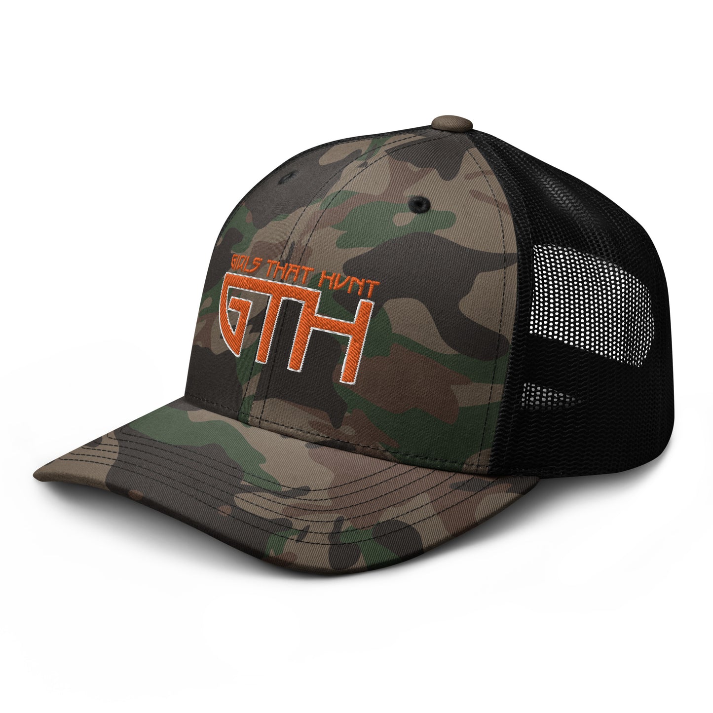 GTH/Orange Camouflage trucker hat