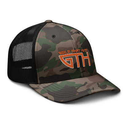 GTH/Orange Camouflage trucker hat