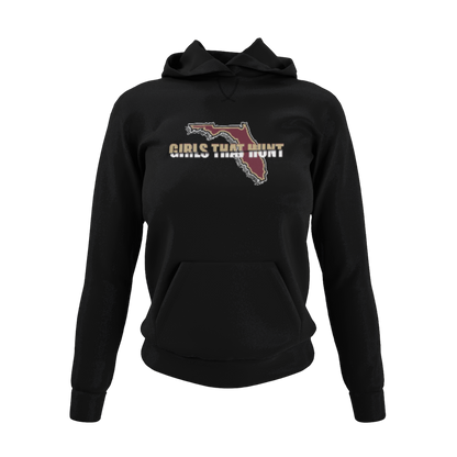 Florida Girls That Hunt Hoodie -Displaying the unique design showcasing love for hunting and Florida