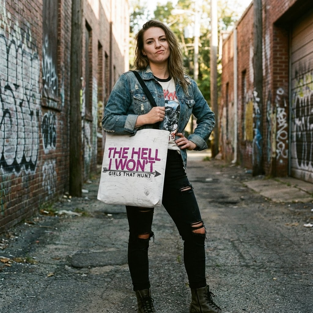 The Hell I Won't Wood Grain Tote Bag