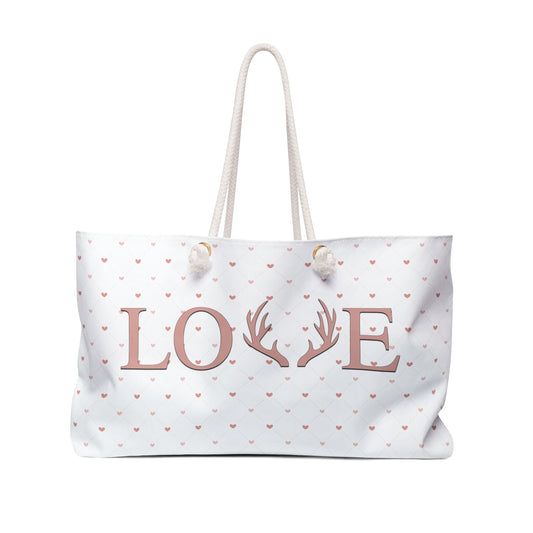 Rose Gold Love with Antler Weekender bag