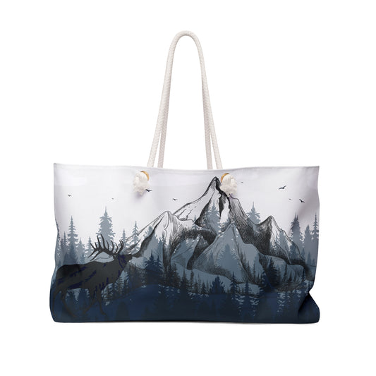 Elk Country Oversized Weekend Bag - Showcasing its durable design and spacious interior