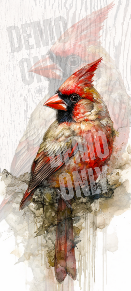 Cardinal Watercolors-Phone Wallpaper