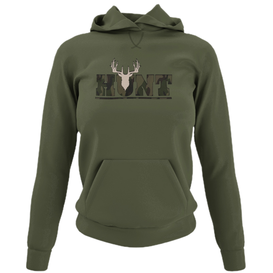 Hunt Antler Hoodie - military green - Hunting-themed hoodie for women