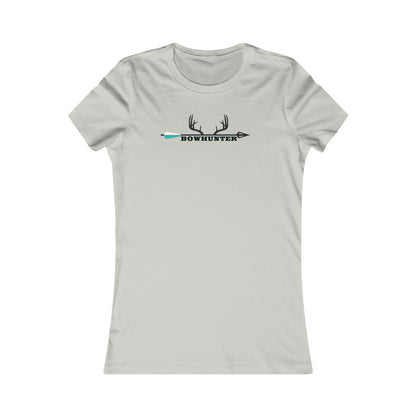 Bowhunter Fitted Tee - Silver - Comfortable tee featuring "Bowhunter" with antlers and arrow design