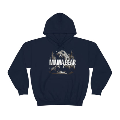 Don't Mess with Mama Bear Hoodie - Navy - Cozy design with a powerful statement and bear graphic