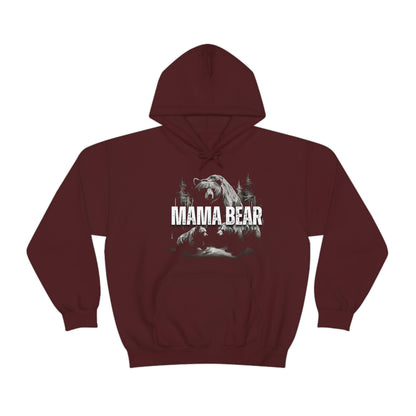 Don't Mess with Mama Bear Hoodie - Maroon- Cozy design with a powerful statement and bear graphic