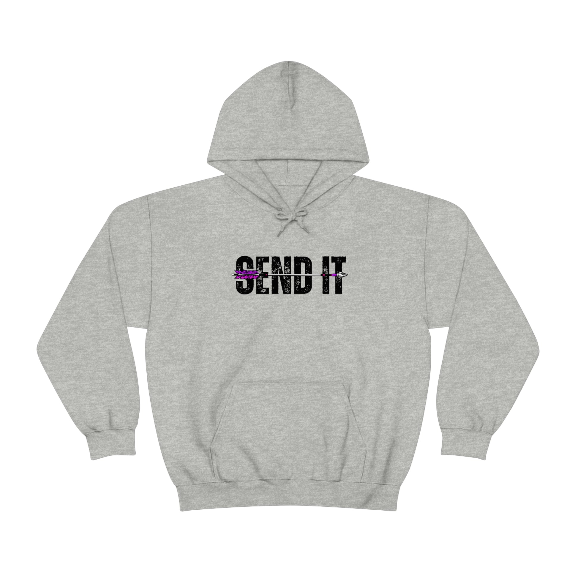 Send It Arrow Hoodie - Gray - Showcasing the "Send It" text and arrow image
