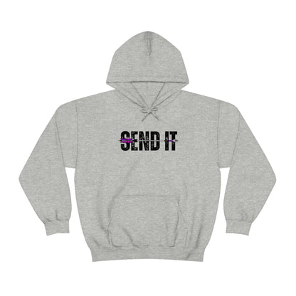 Send It Arrow Hoodie - Gray - Showcasing the "Send It" text and arrow image