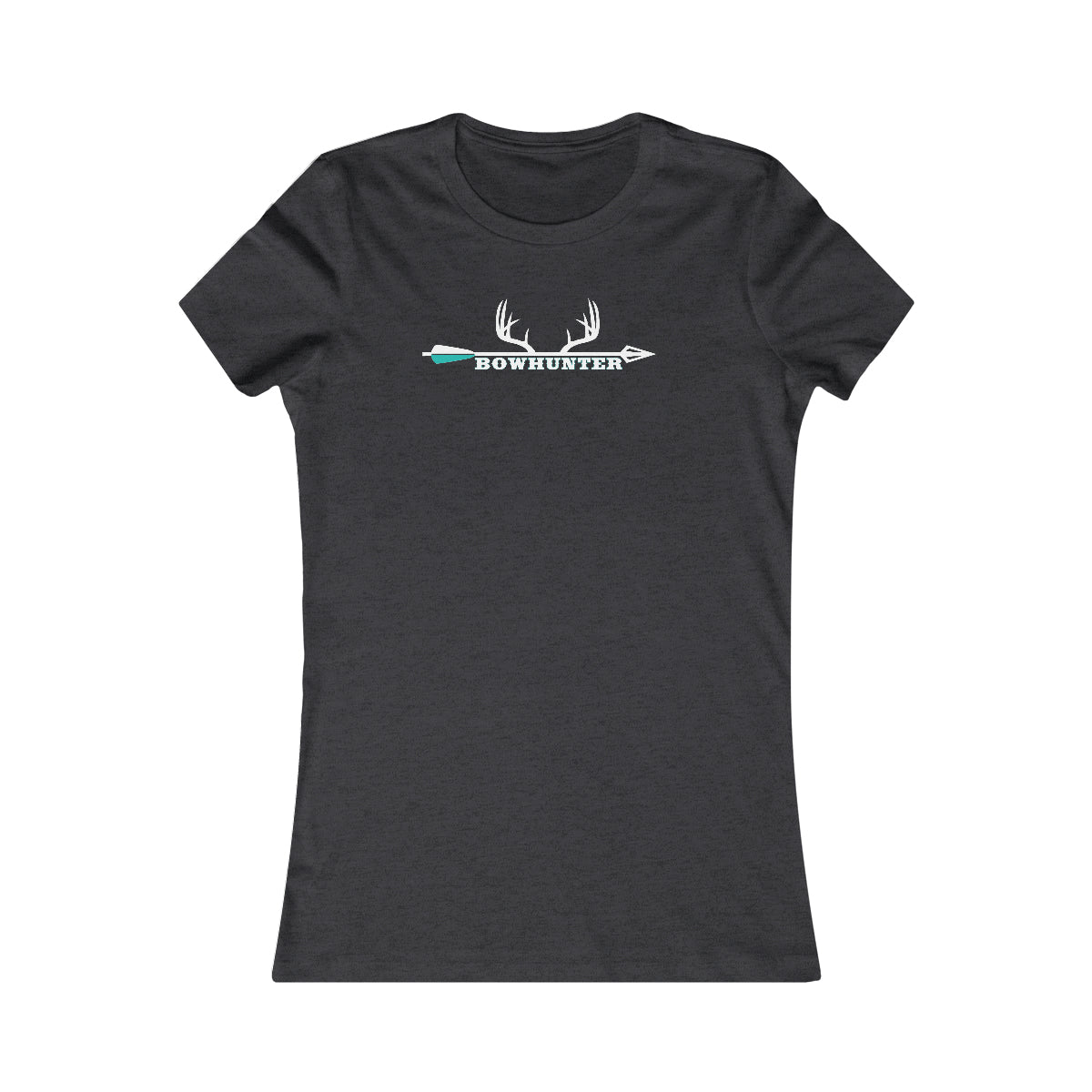 Bowhunter Fitted Tee - Black - Comfortable tee featuring "Bowhunter" with antlers and arrow design
