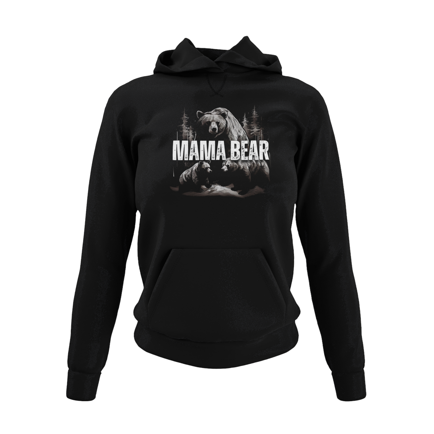Don't Mess with Mama Bear Hoodie - Black - Cozy design with a powerful statement and bear graphic
