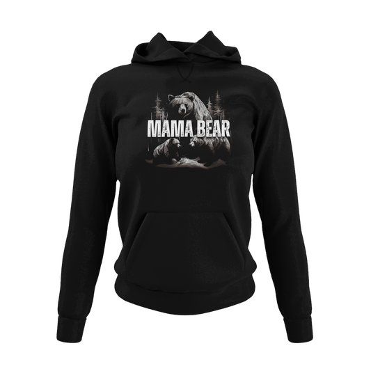 Don't Mess with Mama Bear Hoodie - Black - Cozy design with a powerful statement and bear graphic