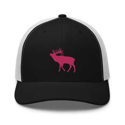 Pink Elk Retro Trucker Hat
