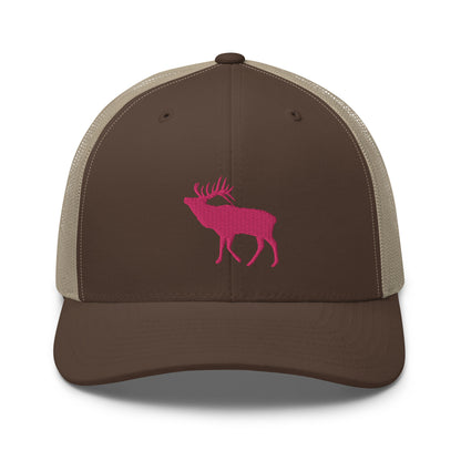 Pink Elk Retro Trucker Hat