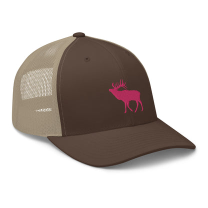 Pink Elk Retro Trucker Hat
