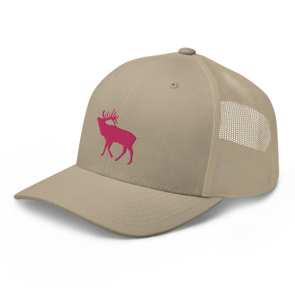 Pink Elk Retro Trucker Hat