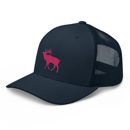 Pink Elk Retro Trucker Hat