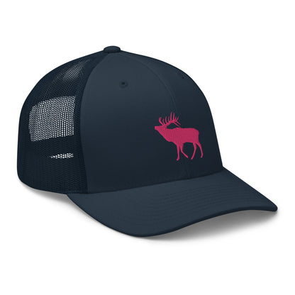 Pink Elk Retro Trucker Hat
