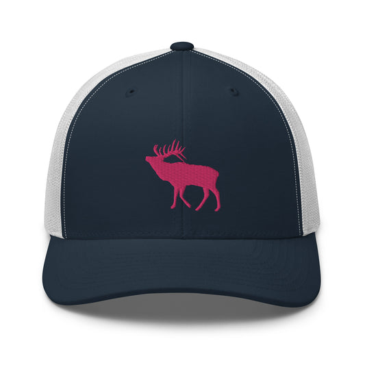 Pink Elk Retro Trucker Hat